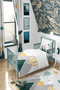 Green Bird Valley Mountain Patterned Duvet Cover Set TLAN-299