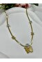 Gold Color Steel Butterfly Necklace (2x2,4cm) - 4