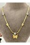 Gold Color Steel Butterfly Necklace (2x2,4cm) - 6