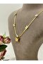 Gold Color Steel Butterfly Necklace (2x2,4cm) - 3