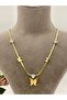 Gold Color Steel Butterfly Necklace (2x2,4cm)
