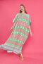 Women's large size domineering collar front placketed bat sleeve slit woven dress - 2