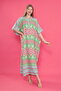 Women's large size domineering collar front placketed bat sleeve slit woven dress