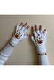 Handmade Flower Embroidered Fingers Cut Gloves - Fingerless Gloves - Gift Valentine's Day - 2