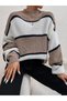 Γυναικείο ριγέ πουλόβερ Dier Moda Oversize