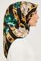 - Silk Scarf 2023/2024 Autumn Winter Sura Silk Black Emerald 9034-01 - 5