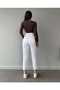 Lora Women's White Mom Jean Pants Momjean - 3
