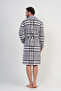 Men's Fleece Raft Collar Long Sleeve Long Dressing Gown
,203087 - 4