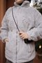 Tunnel Laced Lined Plush Jacket - Gray - 2