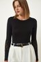 Women's Black Lace Saran Knitted Blouse EN00605