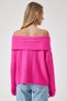 Women's Fuchsia Madonna Collar Knitwear Sweater PF00049 - 4
