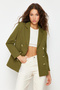Khaki Regular Lined Double-Breasted Woven Blazer Jacket TWOSS21CE0029 - 2