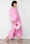 Pink Balloon Sleeve Skirt Layered Cotton Woven Dress TCTSS24EB00070 - 2