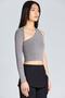 1547 Single Sleeve Detailed Anthracite Blouse - 3
