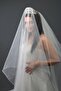 Glitter Long Two-Layer Wedding Dress Veil Wedding Veil Length 170 Cm Off-White Color with Comb - 4