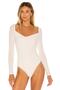 Women's White Gather Detail Silk Jersey Bodysuit - 2
