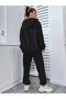 Women's Oversize Sweatshirt Tracksuit Bottom Top Set - 2