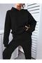 Women's Oversize Sweatshirt Tracksuit Bottom Top Set - 3