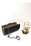 Black Color Stoned Stylish Women's Evening Dress Clutch Portfolio Handbag and Hanger Night Wedding Engagement Bag - 9
