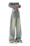 Snow Wash Baggy Retro Unisex Jeans/Jean Pants - 5
