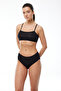 Women's Black 6 Pack 100% Cotton Intermediate Waist Jacquard Slip Panties 350 - 2