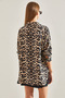 Women's Black Camel Leopard Patterned Shirt 60111083 - 3