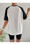 Raglan Sleeve Cotton Wide Fit Sports T-SHIRT - 2