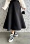 Black Scuba Puff Skirt
