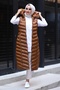 Long Padded Vest - Bronze - 4