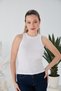 White Blue Zargo Model Set of 2 Fitted Wide Piping Halter Neck Ribbed Flexible Knitted Crop Blouse - 2