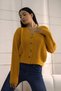 V-neck Long Sleeve Hair Braided Four Button Standard Size Winter Knitwear Cardigan - 3