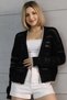 Round Neck Long Sleeve Openwork Hollowed Shepherd's Stitch Detailed Seasonal Midi Length Knitwear Cardigan