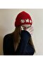 Handmade White Flower Embroidered Red Beret - Valentine's Day Gift