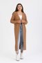 V-Neck Long Sleeve Hair Braided Ankle Length Winter Thick Knitwear Cardigan