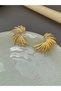 Gold women's wing design earrings - 2