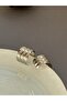 Silver 3-ring appearance women's earrings - 2