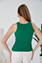 Blue Green Zargo Model Set of 2 Fitted Wide Piping Halter Neck Ribbed Flexible Knitted Crop Blouse - 7