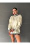 Women's Half Turtleneck Striped Oversize Casual Sweater - 2
