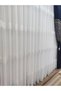Linen Titi Pearl White Embroidered on the Floor 1-3 Thin Pleat Living Room Tulle Curtain, High Quality Tulle Curtain - 4