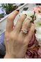 Gold Color Square Single Stone Baguette Zircon Stone Adjustable Women's Ring - 7