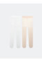 Self-Patterned Baby Girl Pantyhose 2-Pack