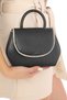 New Season Women's Evening Dress Porfoy Wedding Clutch Bag with Black Color Leather Stone Chain Strap - 3