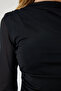 Women's Black Chiffon Sleeve Gathered Wrap Knitted Dress UB00235 - 4