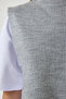 Woman's Gray Sweater Knitted T-Shirt DP00201 - 6