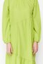 Olive Green Ruched Detail Cotton Wide Fit Woven Dress TCTSS21EL3470 - 5