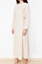 Stone Waist Tie-Detail Elasticated Cuff Aerobin Woven Dress TCTSS22EB00104 - 4