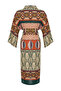 Etnik Desenli Dokuma Maxi Plaj Kuşaklı Kimono&Kaftan TBESS24KM00022 - 8