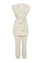 Stone Linen-Look Vest Pants Woven Top and Bottom Set TCTSS24US00023 - 7