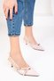 Nude Patent Leather Women's Classic Heeled Shoes 18774 - 5