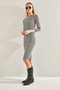 Women's Black and White Striped Dress 60111077 - 5